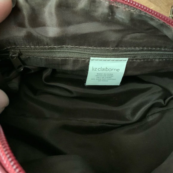 Liz Claiborne Red And Tan Monogrammed Mini Bag - Picture 9 of 9